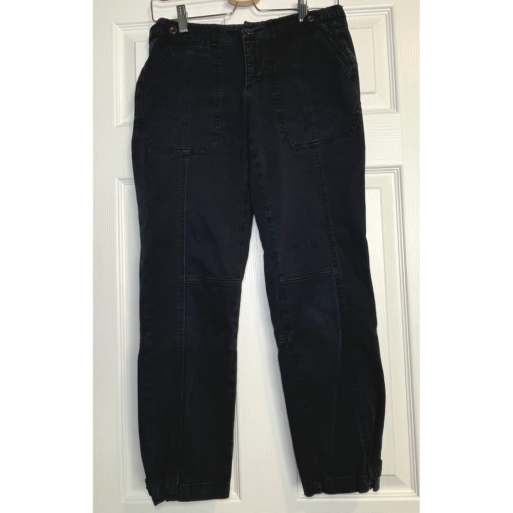Pilcro and the Letterpress Pant Women 27 Black Hyphen Fit Utility Seamed Tapered